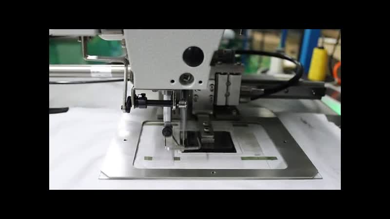 Sewing device for sewing labels - side sliding device clip video