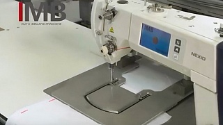 Automatic sewing machine for forming and stitching a shirt pocket IMB MB1002B