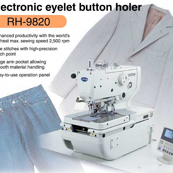 RH-9820-01 / 02 eyelet buttonhole machine Brother 2