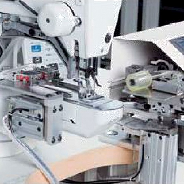 The sewing machine folds and sews the sling into the loop AAS-430 1