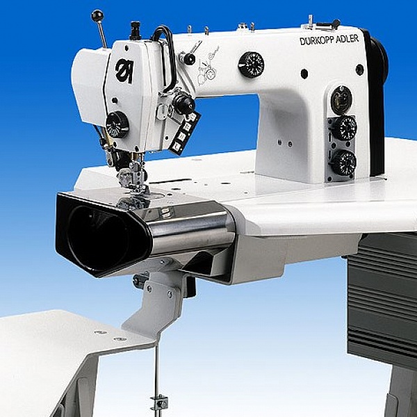 Equipped lockstitch workstation for stitching around the waist of skirts and trousers DURKOPP ADLER 550-5-5-2