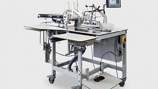 Швейный автомат для притачивания обеих частей гульфика и настрачивания подзора к мешковине кармана BASS 5800 ASS