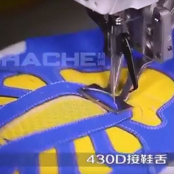 Automated line for sewing the tongue and upper of the sneaker