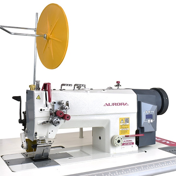 Двухигольная швейная машина для притачивания ленты СВО с двухсторонним кантом AURORA A-872-BHK-P-D (прямой привод)