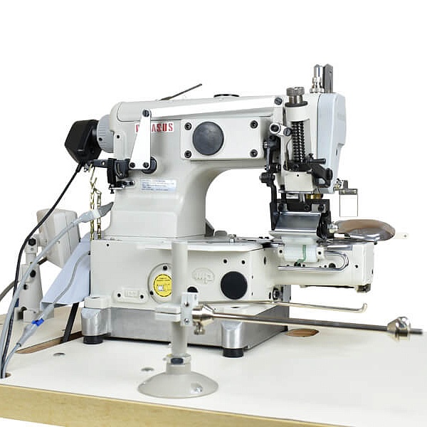 Solution for attaching elastic band to the edge of fabric based on Pegasus W664-81ACx356/RP113A/MD520 cover stitch machine 5